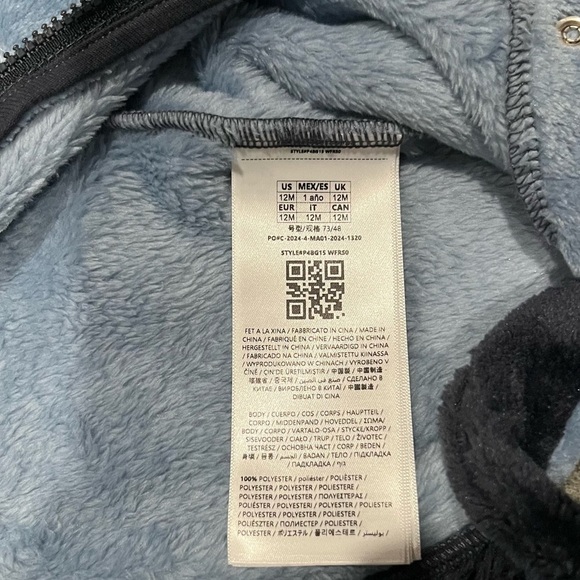 NWT GUESS Two-Tone Baby Blue and Navy Footie Outfit size 12m - Picture 6 of 6